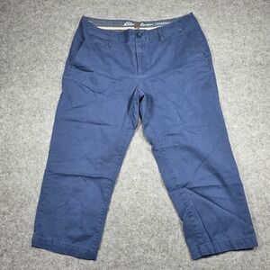 Eddie Bauer Pants Women 12 Blue Cropped Legendwash Medium Wash